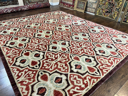 Portuguese Rug 9x12, Vintage Carpet, Handmade Wool Rug