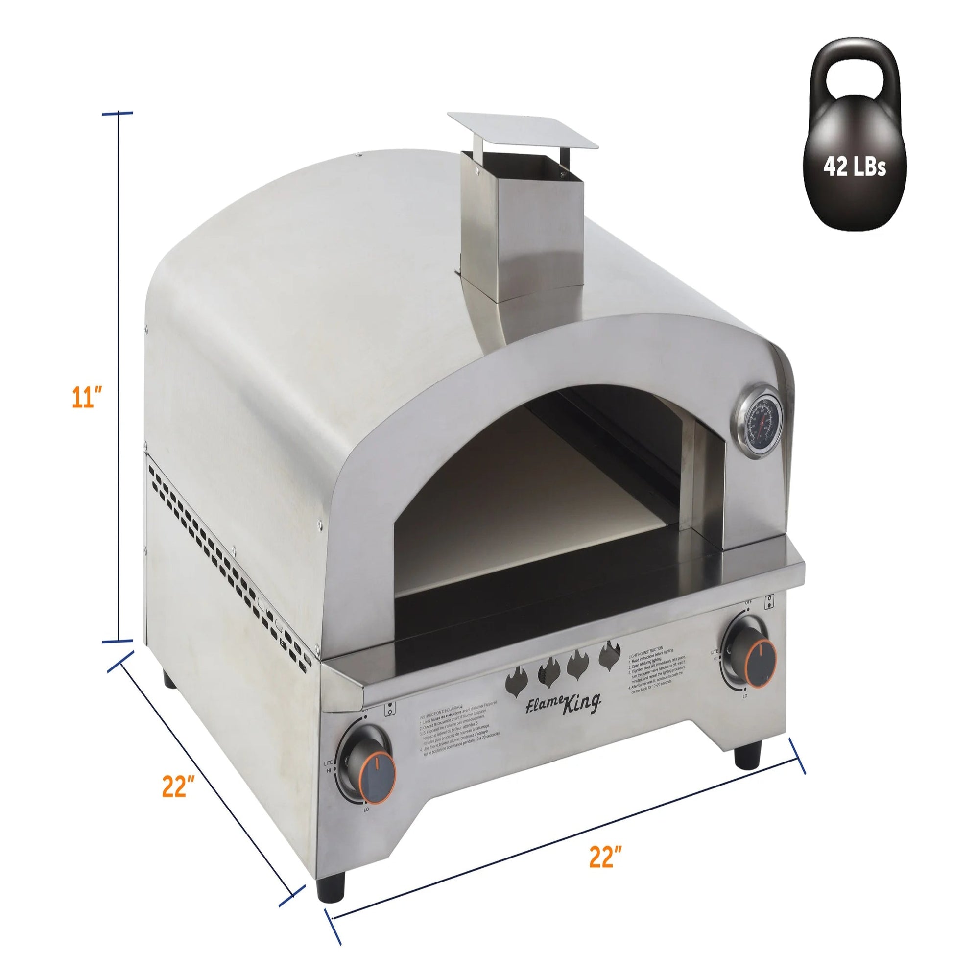 Propane Gas Pizza 13-Inch Food Outdoor Oven for Camping, Backyard, Tailgating