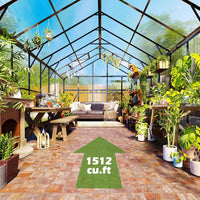 10X18 Ft Polycarbonate Greenhouse with Rain Gutter & 4 Roof Vents, Heavy Duty Aluminum Greenhouse for Outdoor Garden Backyard, Black