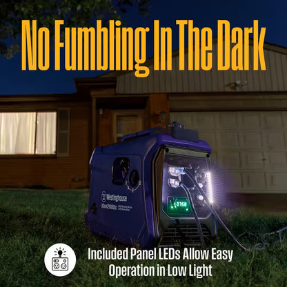2,800-Watt Gas Powered Portable Inverter Generator with Recoil Start, LED Data Center, Quiet Technology