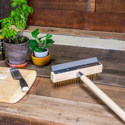 Pizza Oven Brush Head with Scraper (No Handle)