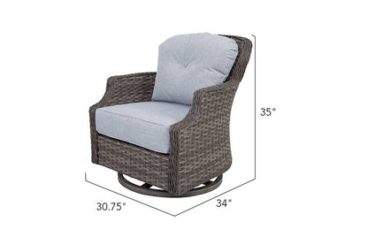 Tenaya 4-Piece Firepit Set with Swivel Rocking Chairs