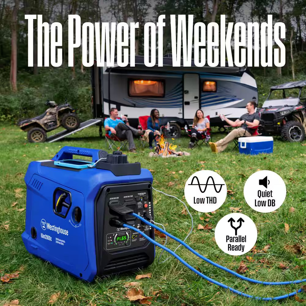 2,800-Watt Gas Powered Portable Inverter Generator with Recoil Start, LED Data Center, Quiet Technology