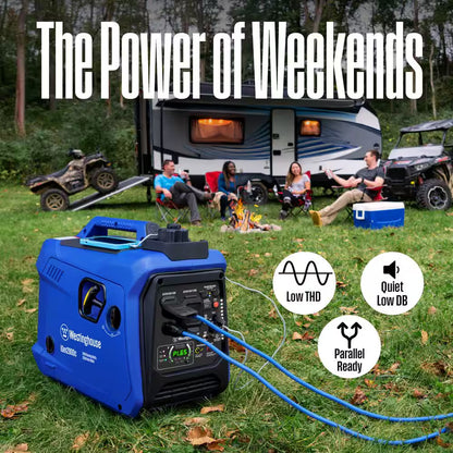 2,800-Watt Gas Powered Portable Inverter Generator with Recoil Start, LED Data Center, Quiet Technology