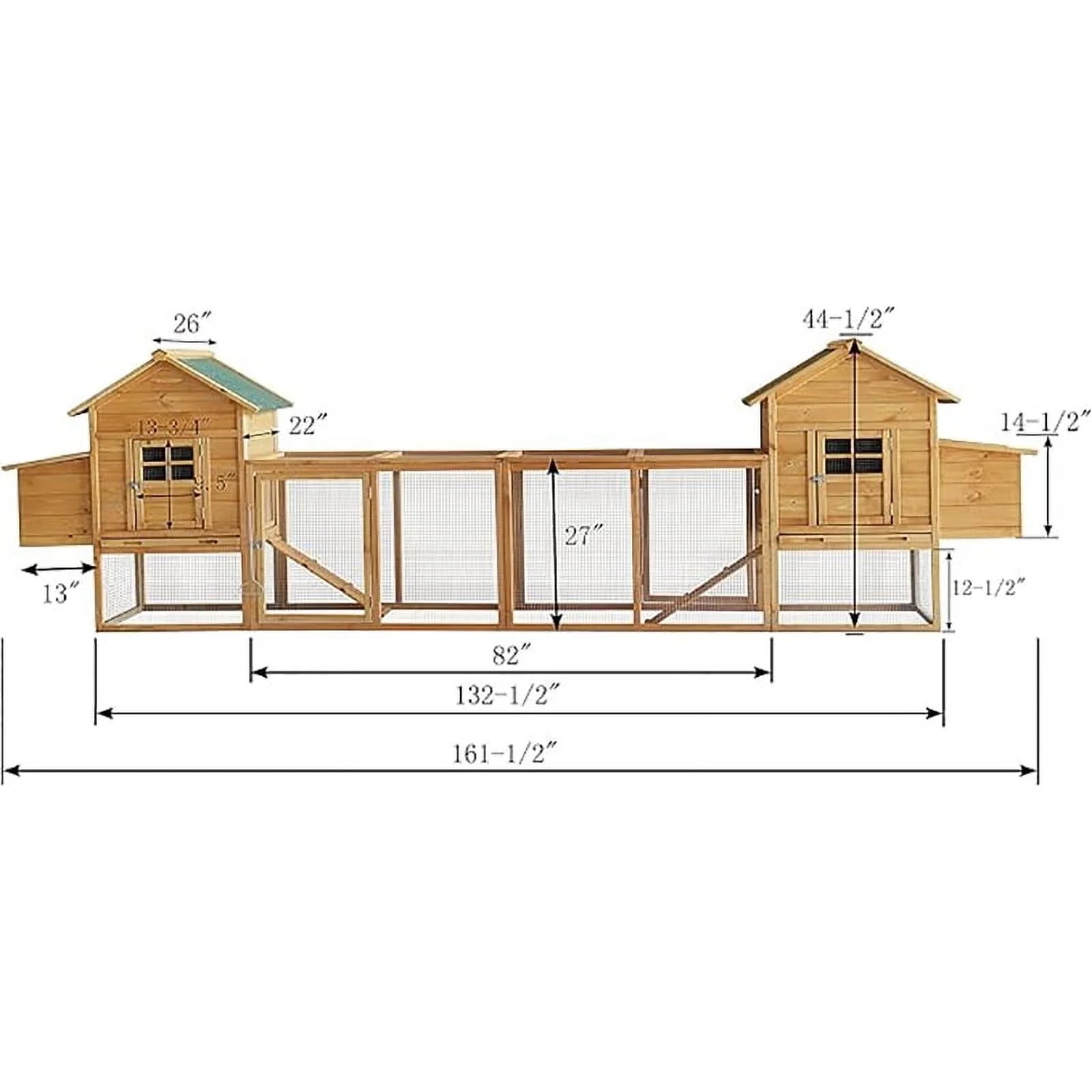 Outdoor Chicken Coop for 4-8 Chickens Wooden Hen Rabbit House Poultry Pet Hutch Run Cage