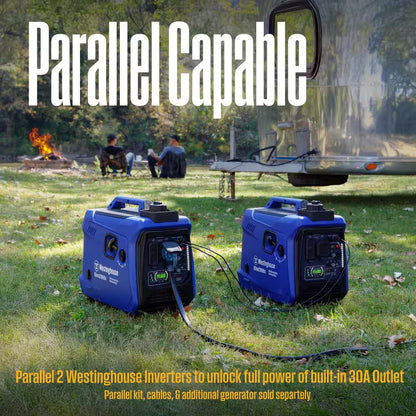 2,800-Watt Gas Powered Portable Inverter Generator with Recoil Start, LED Data Center, Quiet Technology