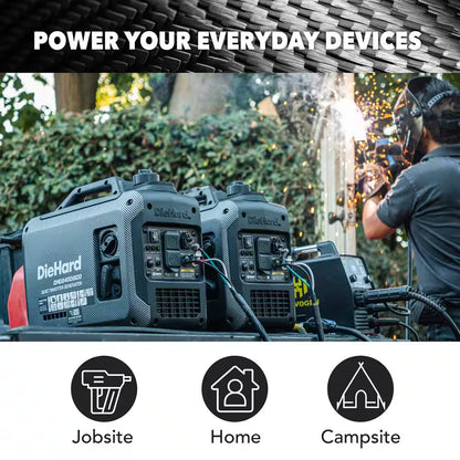 2,000-Watt to 2,400-Watt Recoil Start Portable Gasoline Powered Inverter Generator with CO Alert
