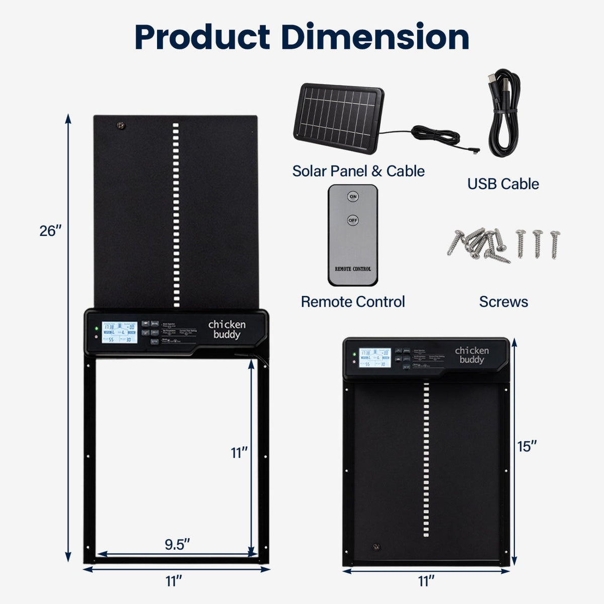 Solar Powered Automatic Chicken Coop Door with Remote Control