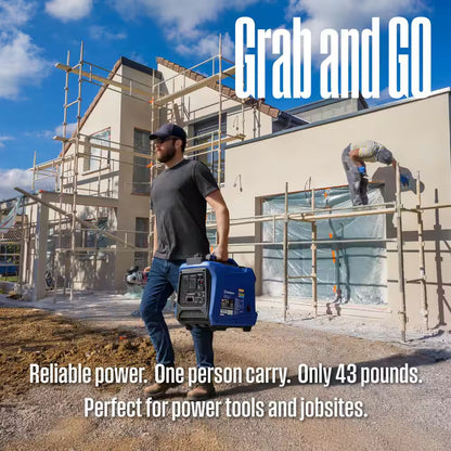 2,800-Watt Gas Powered Portable Inverter Generator with Recoil Start, LED Data Center, Quiet Technology