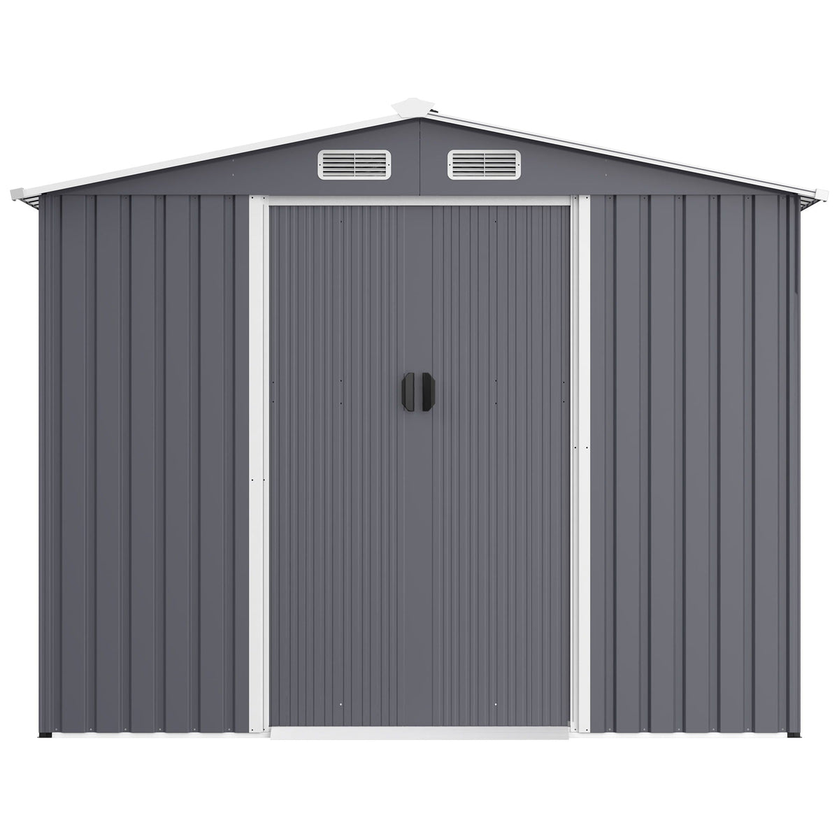 Outdoor Storage Shed Large Metal Tool Sheds, Heavy Duty Storage House With Sliding Doors