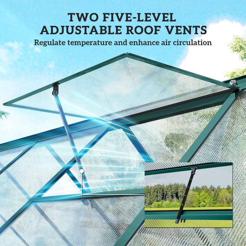 Convenient Walk-In Greenhouse Adjustable Roof Green House