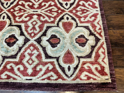 Portuguese Rug 9x12, Vintage Carpet, Handmade Wool Rug
