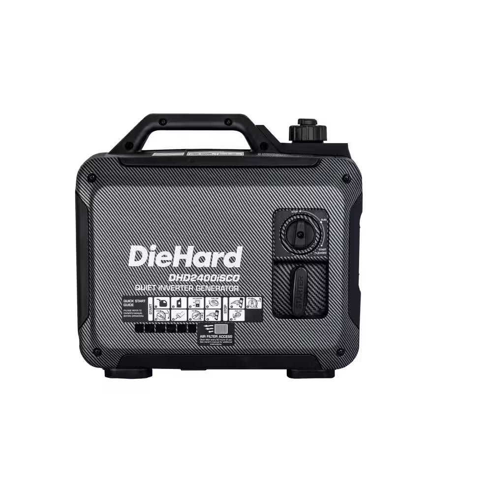 2,000-Watt to 2,400-Watt Recoil Start Portable Gasoline Powered Inverter Generator with CO Alert