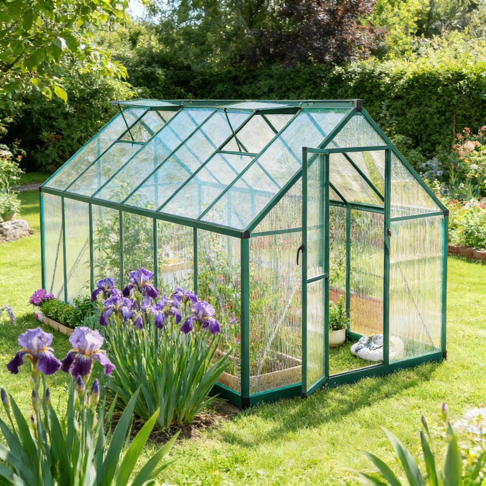 Convenient Walk-In Greenhouse Adjustable Roof Green House