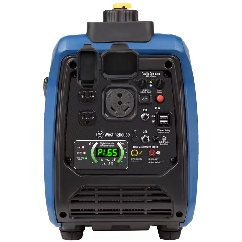 2,800-Watt Gas Powered Portable Inverter Generator with Recoil Start, LED Data Center, Quiet Technology