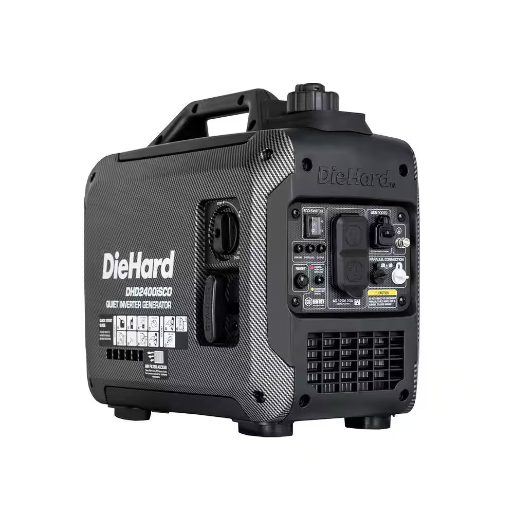 2,000-Watt to 2,400-Watt Recoil Start Portable Gasoline Powered Inverter Generator with CO Alert