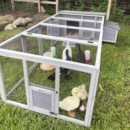 Large 103-Inch Outdoor Chicken Coop House With Run And Nesting Box [4-6 Chickens] (SAK53194)